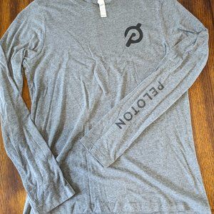 Peloton Long Sleeve Tee Heather Gray Size Large Bella & Canvas